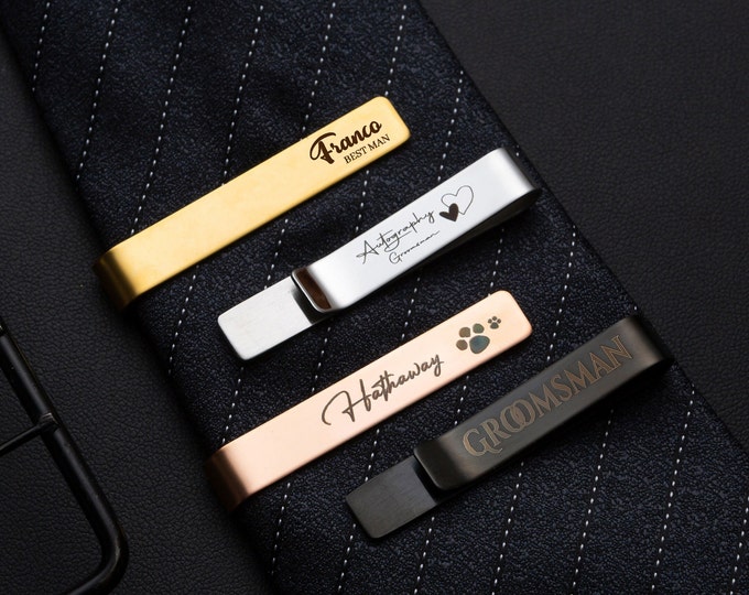 personalised silver tie pin