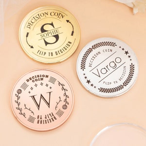 Moneda con nombre personalizado, moneda de decisión, regalos para novio, regalo de San Valentín, regalos de aniversario, regalo de novia, regalo de boda, regalo de cumpleaños