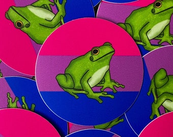 Bisexual Pride Frog Sticker - Die Cut / Waterproof