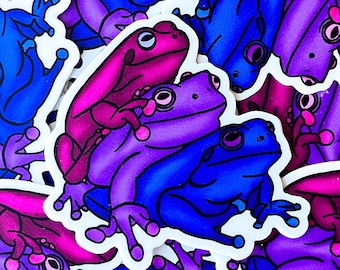 Bisexual Stacked Frogs Sticker - Die Cut & Waterproof