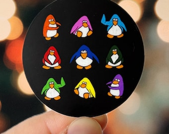 Penguin Club Sticker - Die Cut & Waterproof - 2” Christmas Holiday Winter Sticker