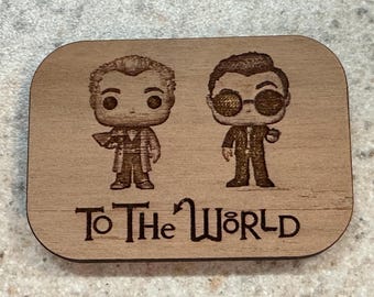 To The World - Cherry wood Needleminder or magnet