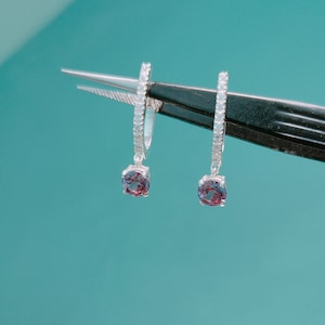 Boucles d’oreilles Alexandrite hoops 925 boucles d’oreilles en argent sterling laboratoire créé boucles d’oreilles alexandrite boucles d’oreilles alexandrite goutte boucle d’oreille ronde alexandrite boucles d’oreilles alexandrite