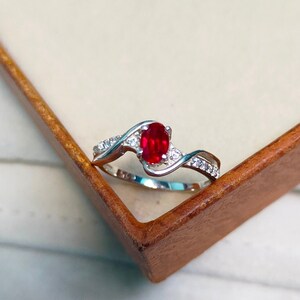 Pigeon Blood Ruby Ring, Oval cut pigeon blood ruby ring, 925 sterling silver ring, Blood ruby silver ring, Red Ruby Ring, Ruby Wedding Ring