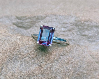 アレキサンドライトリング、925スターリングシルバーリング、ラボで作