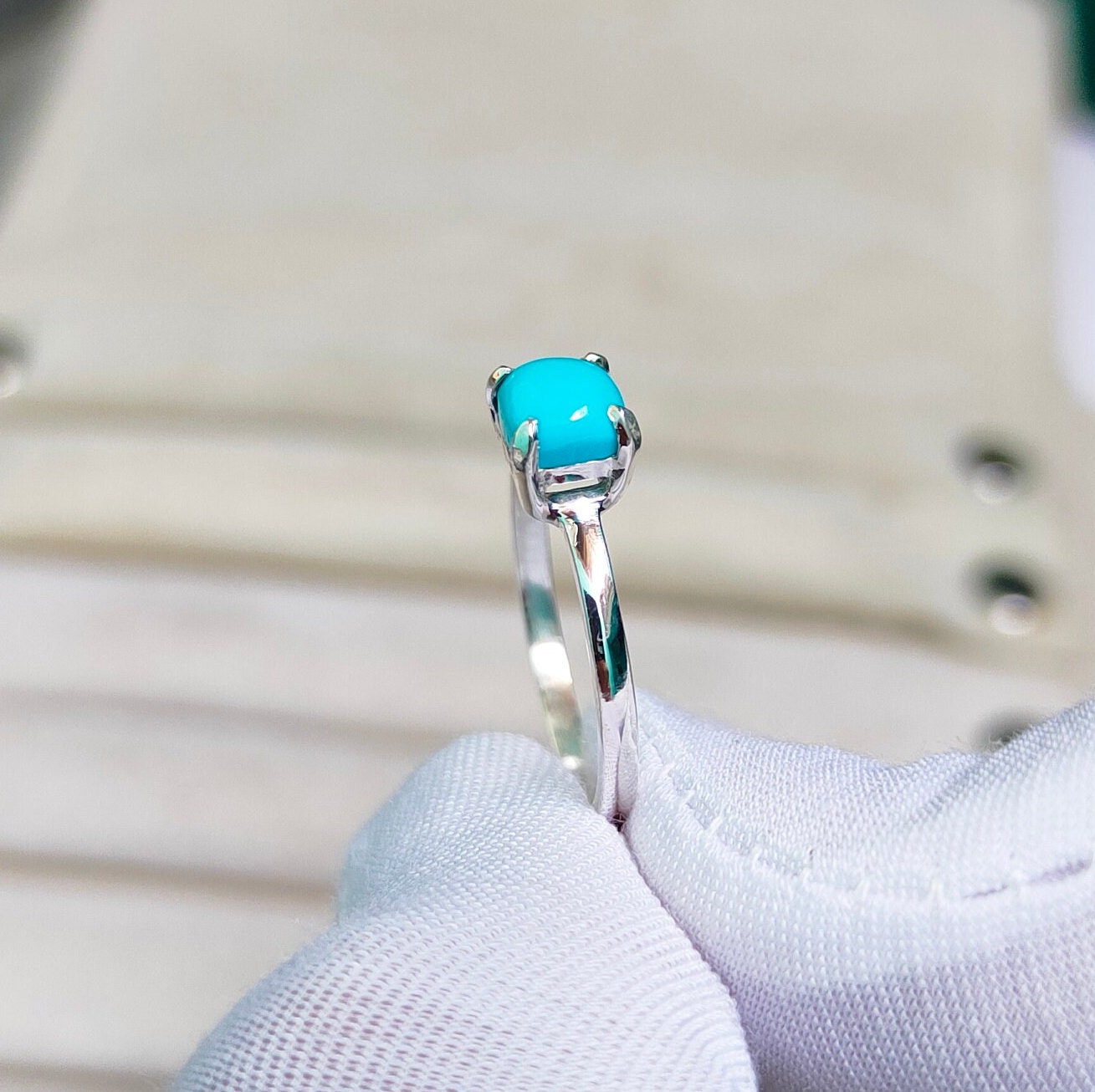 Natural Sleeping Beauty Turquoise Ring 925 Sterling Silver Ring ...