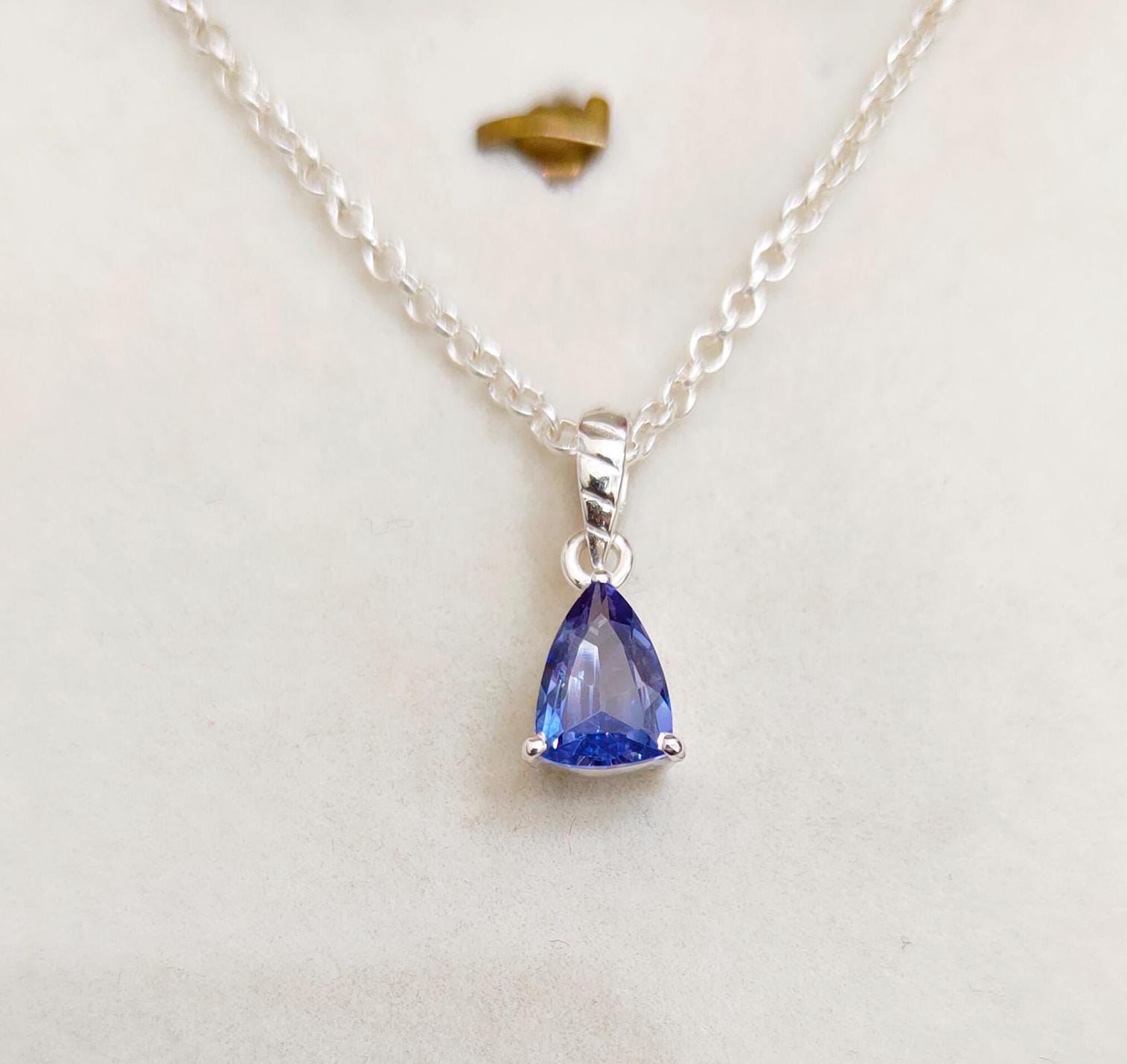 Blue Sapphire Necklace Blue Sapphire Pendant 925 Sterling Silver