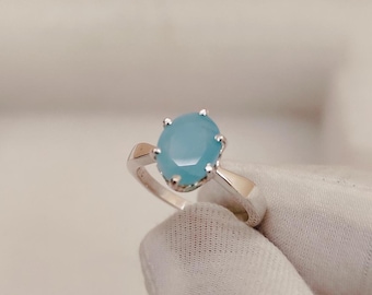 Natural Owyhee opal Ring, 925 sterling silver ring, oval owyhee opal ring, natural blue owyhee opal ring, opal silver ring