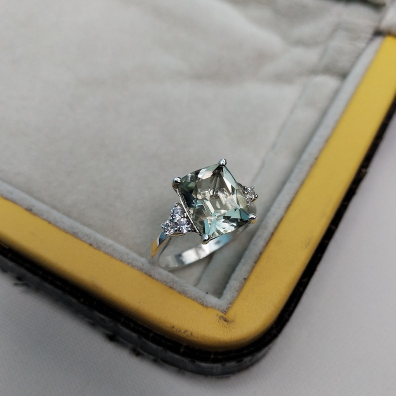 Green Opal & Green Amethyst Double Stone Adjustable Ring main image 0
