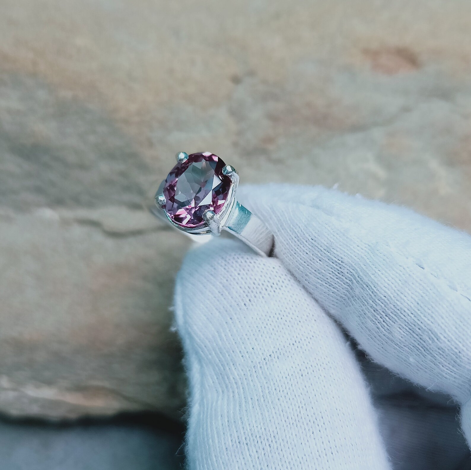 Alexandrite Ring Lab Created Alexandrite Ring 925 Sterling Etsy