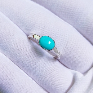 Natural Sleeping Beauty Turquoise Ring, 925 sterling silver ring, oval sleeping beauty turquoise ring, oval turquoise ring Arizona turquoise