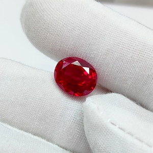 Pigeon Blood Ruby Stone, Oval Cut Ruby, 12x10 mm Ruby, 6.7 carat oval Ruby Stone, Deep Red Ruby Stone, Lab grown Ruby, Jewelry Making stone