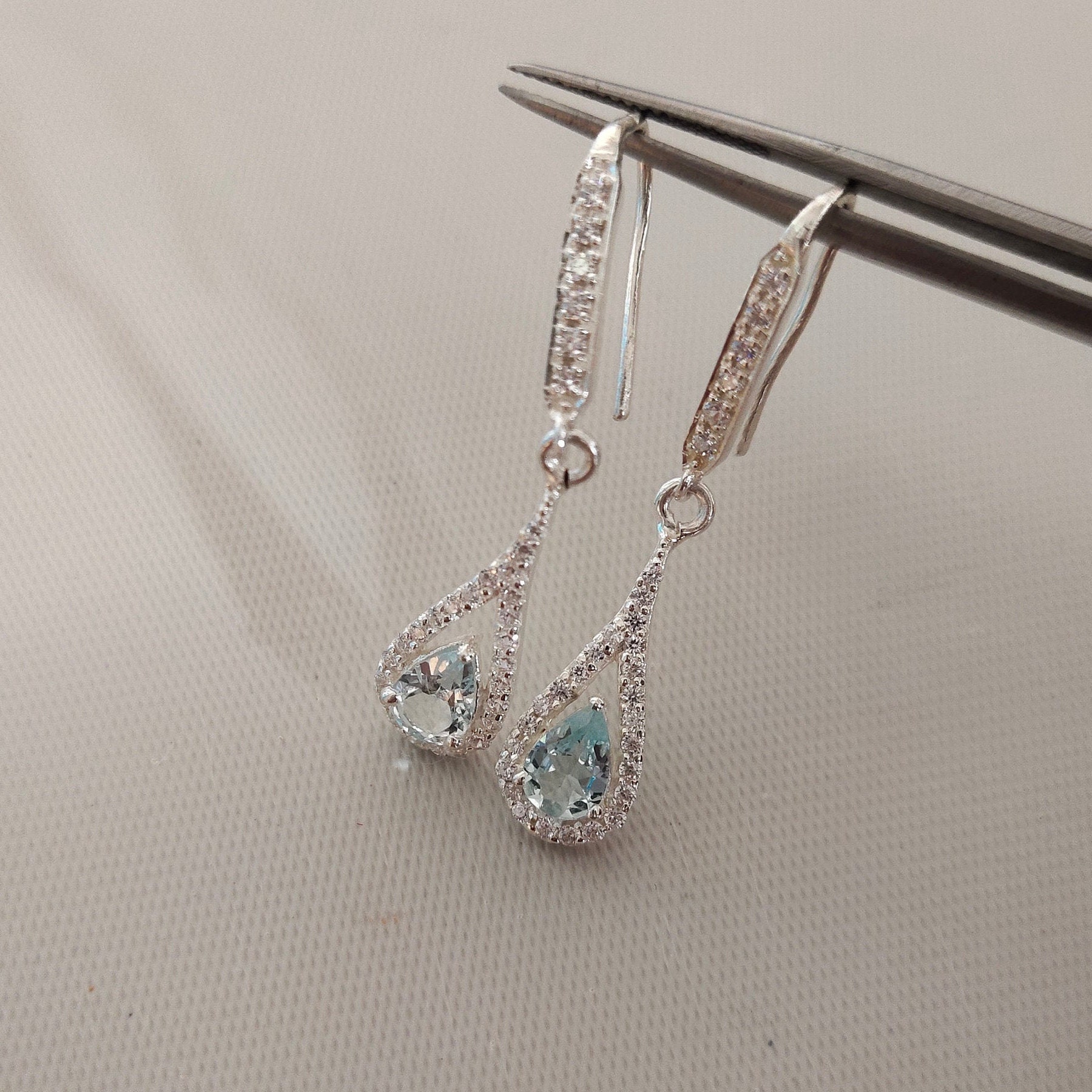 Aquamarine Earrings 925 sterling silver earrings aquamarine | Etsy