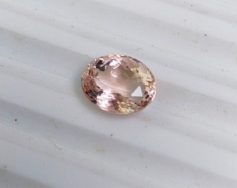 Natural Peach Morganite Stone, Oval cut Morganite Stone, 9x7 mm oval morganite, 2.15 carat oval peach morganite, top quality Morganite stone