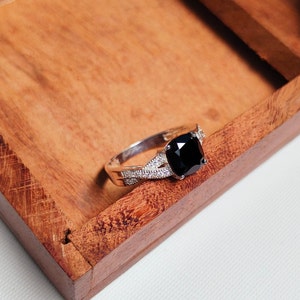 Black Onyx Ring, 925 Sterling Silver Ring, Cushion Cut Black Onyx Ring, black onyx silver ring, ring for gift, Onyx Hand Made Ring