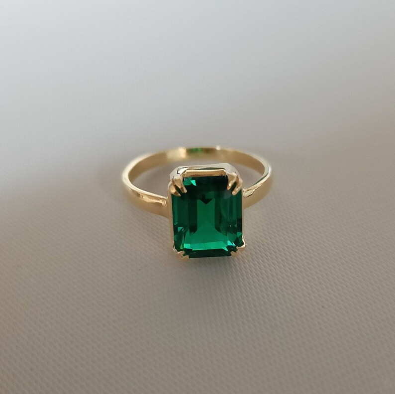 Lab Created Emerald 925 Silver Ring Ring for Men & Women Etsy