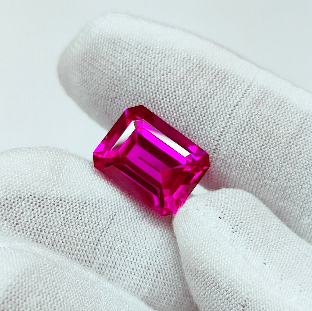 Polygon Cut Ruby Ruby Stone, Octagon Cut Ruby, 20x15 Mm Octagon Ruby Stone, Lab Created ...