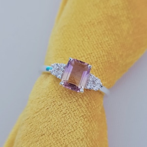 Natural Ametrine Ring, 925 sterling Silver Ring, octagon cut ametrine ring, ametrine silver ring Hand Made Ring, Wedding Ring, Ring for Gift