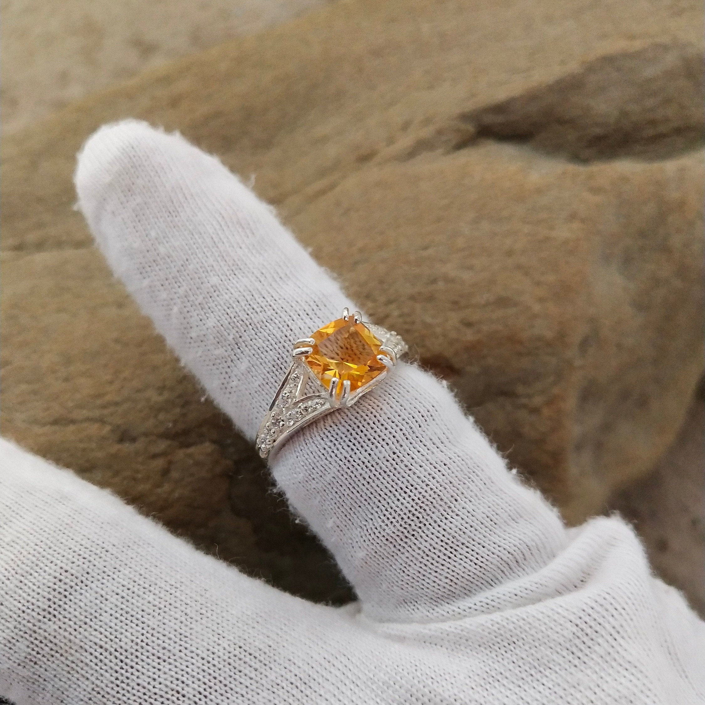Sterling silver ring with natural citrine gemstone | Used - like new | A$69.00 | Melbourne, Victoria