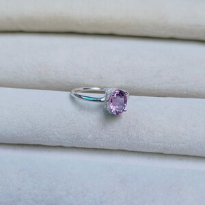 Rose De France Amethyst Ring 925 Sterling Silver Ring, Natural Amethyst Ring, Oval cut Amethyst Ring, Pink Amethyst Ring, Wedding ring