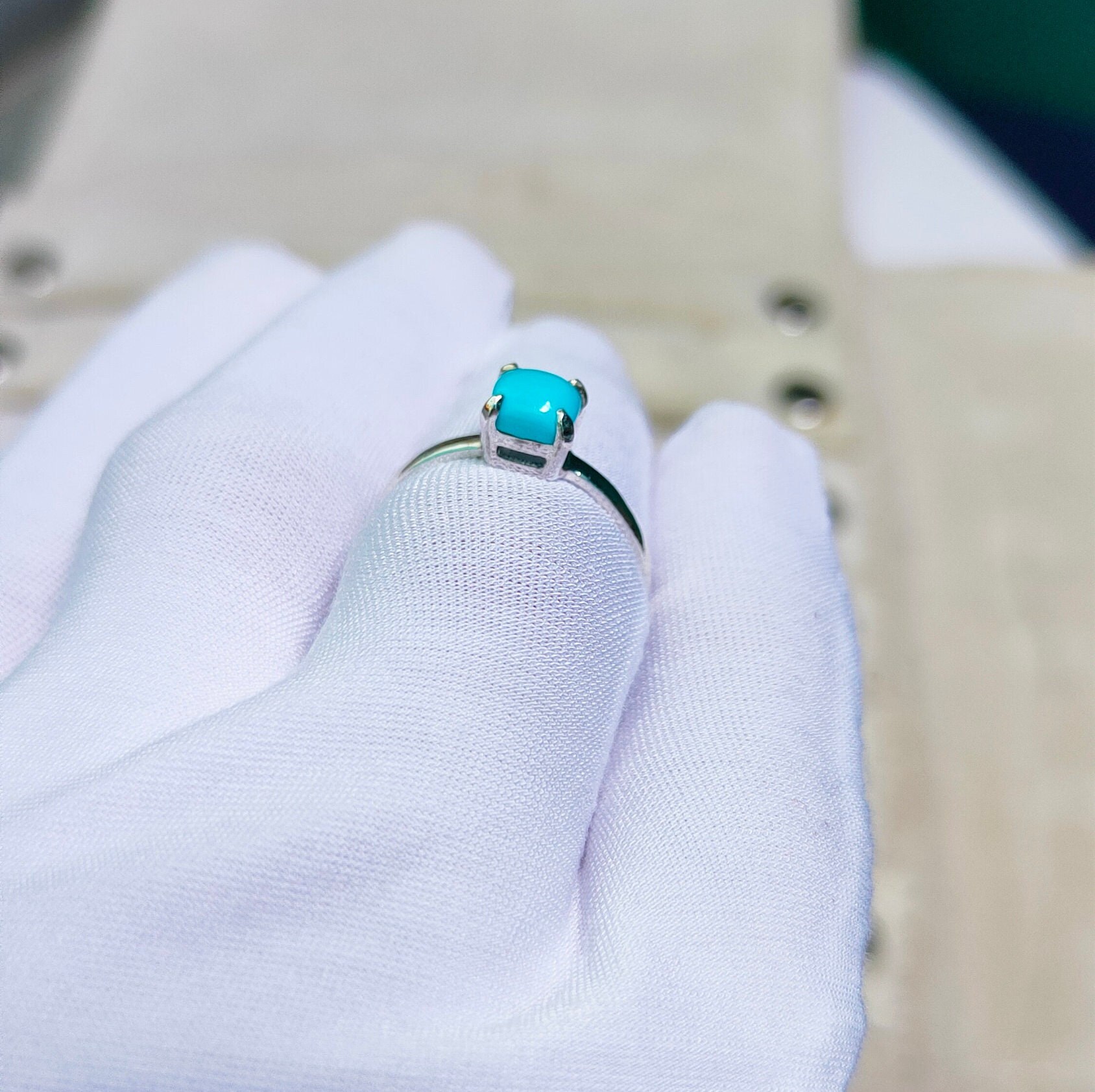 Natural Sleeping Beauty Turquoise Ring 925 Sterling Silver Ring ...