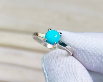 Natural Sleeping Beauty Turquoise Ring 925 sterling silver ring, cushion sleeping beauty turquoise, cushion turquoise ring Arizona turquoise