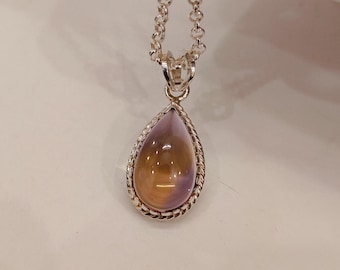天然アメトリンペンダント、アメトリンカボションネックレス、925