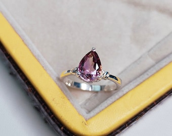 Natural Ametrine Ring, 925 sterling Silver Ring, pear cut ametrine ring, ametrine silver ring Hand Made Ring, astrological stone ring