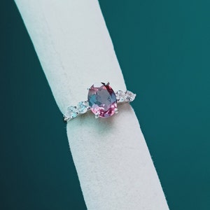 Alexandrite Ring, 925 Sterling Silver Ring, Lab created Alexandrite Ring, Color Change Stone Ring, Oval Cut Alexandrite Ring, Ring for gift