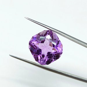 Rose de france amethyst Stone, fancy faceted cut amethyst, 16.5 mm cushion pink amethyst, net cut amethyst, jewelry making stone