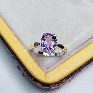 Rose De France Amethyst Ring 925 Sterling Silver Ring, Natural Amethyst Ring, Oval cut Amethyst Ring, Pink Amethyst Ring, Wedding ring