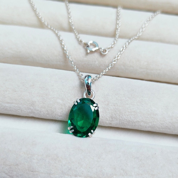 Lab created shop emerald necklace