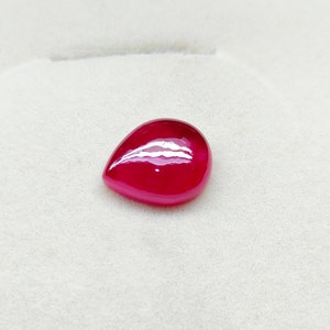 Pear Ruby Cabochon Stone, 16.5x13 mm 17.3 carat Pear Ruby Stone, pear Red Ruby, Jewelry Making stone, Lab grown Large Ruby