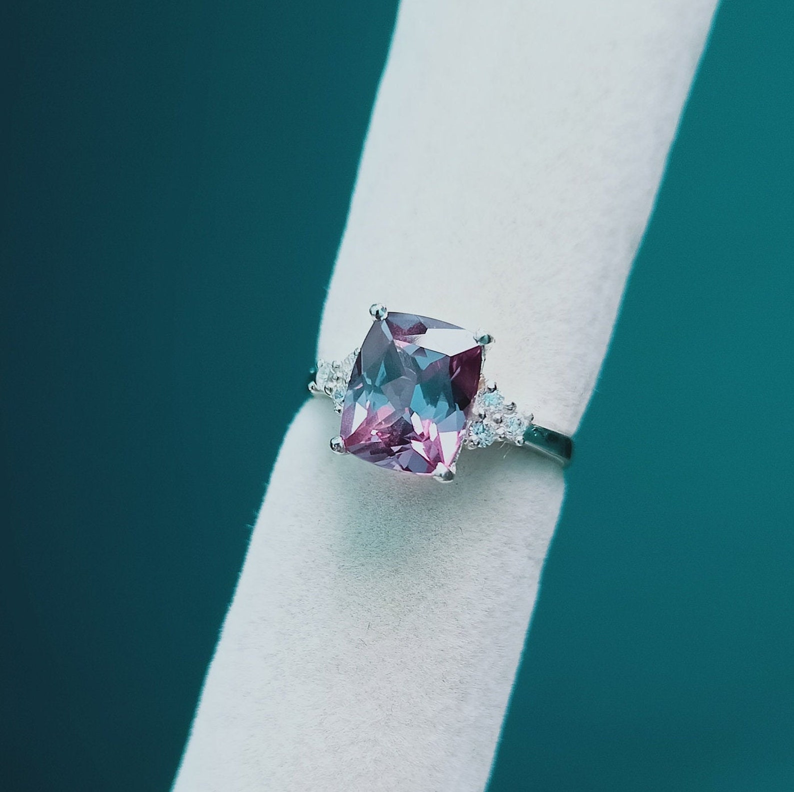 Alexandrite Ring Lab Created Alexandrite Ring 925 Sterling Etsy