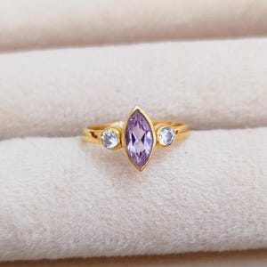 anillo rosa de francia, anillo de amatista rosa, anillo de plata de ley 925, anillo de amatista lavanda, anillo para regalo, anillo rosa de francia talla marquesa