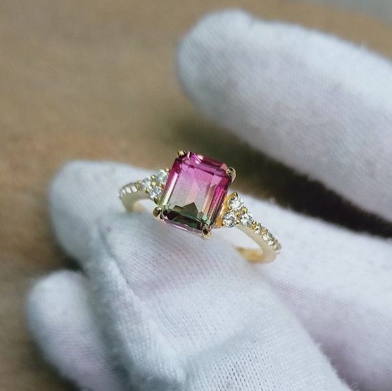 Watermelon quartz ring deals