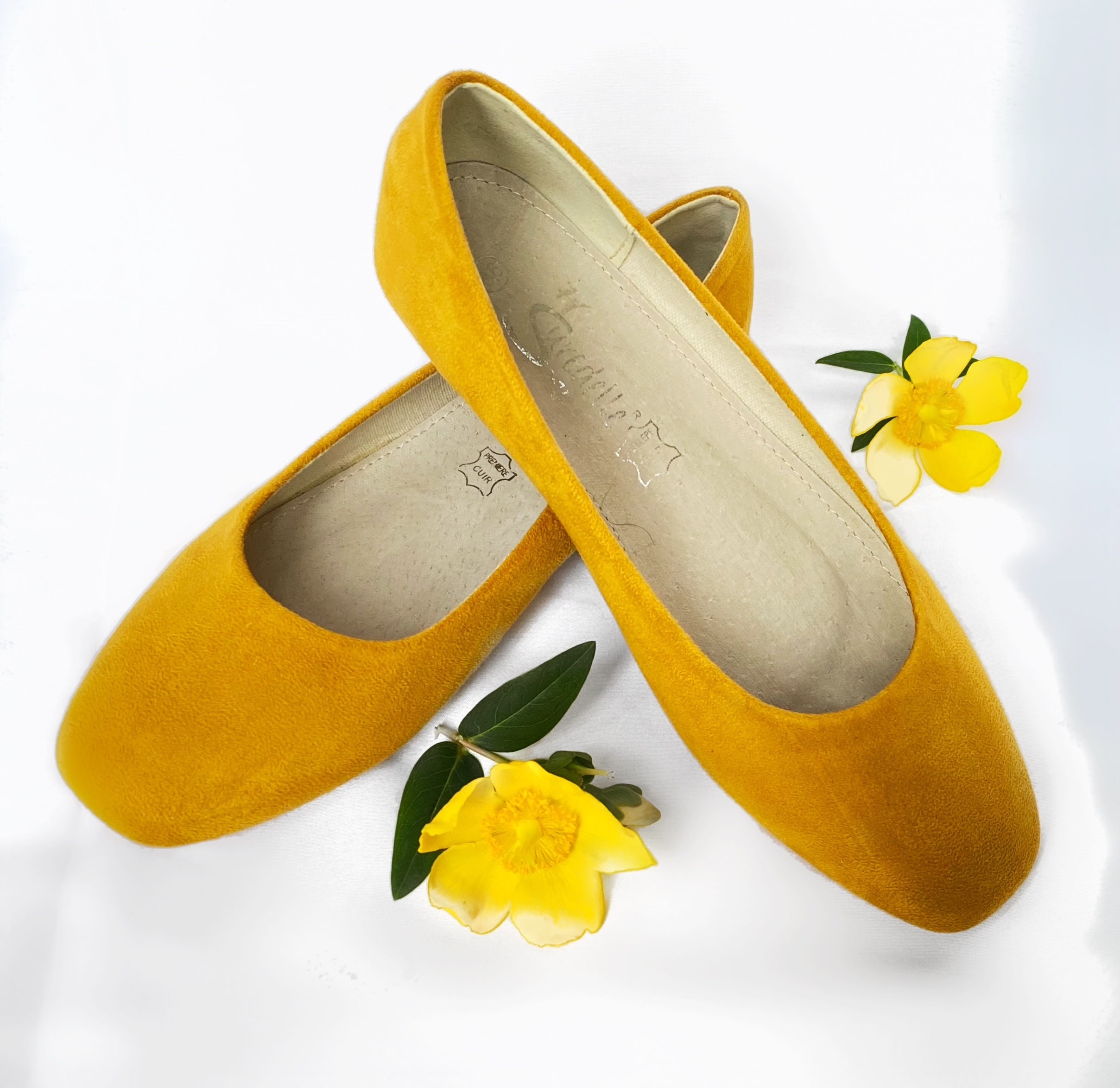 yellow womens flat shoes