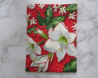 White Amaryllis Kitchen Towel