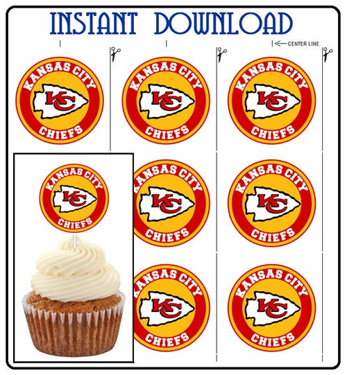 Kansas City Chiefs 2in. Kreis Fußball Cupcake Toppers | Etsy