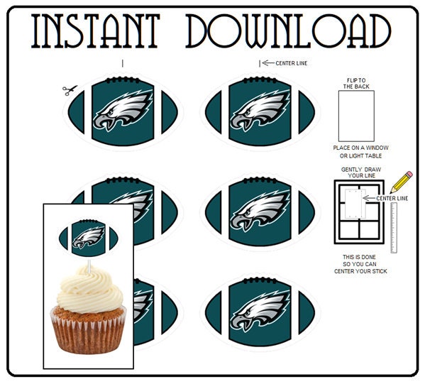 Philadelphia Eagles Football Cupcake Toppers PNG File Etsy philadelphia-eagles-football-cupcake-toppers-png-file-etsy