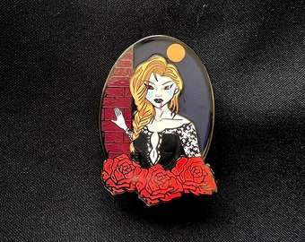 Vampire Enamel Pin - Hard Enamel Pin - Lapel Pin - Vampire Girl Pin - Pin Brooch