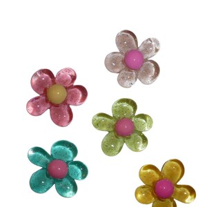 Glitzer Blüten Cabochons Cabochons, Knöpfe, Magnete, Reißnägel aus Kunstharz