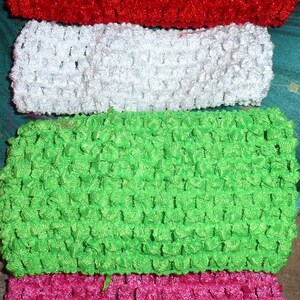 2&quot; crochet headband lot of 25 red green pink white   (P50)