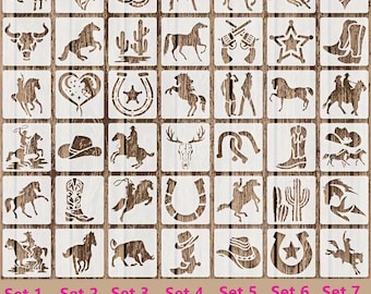6 plantillas de galletas con forma de herradura de vaquero y caballo para azulejos y manualidades de 3"