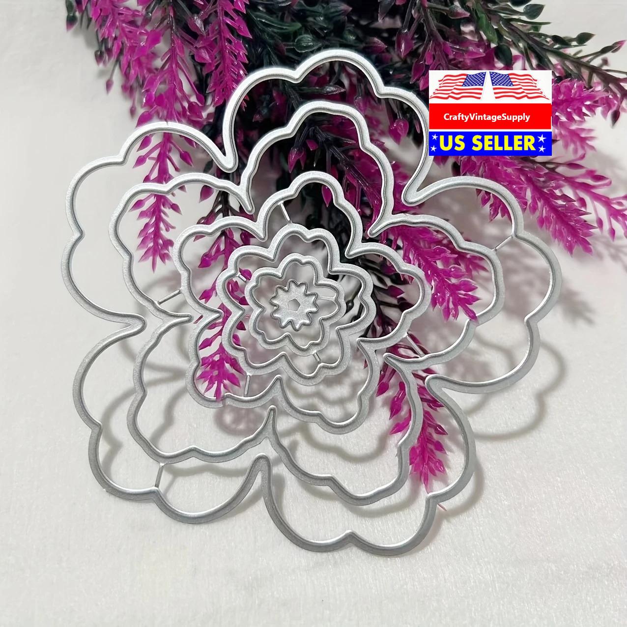 Nested Wavy 5 Petal Loopy Flower Metal Cutting Dies Cut Machine Cutter ...