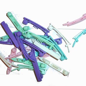 25 plastic hair ball clip diy barrette blanks findings assorted colors white