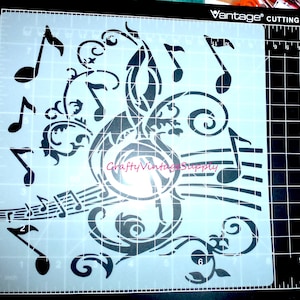 Music stencil piano musical notes (xa31)