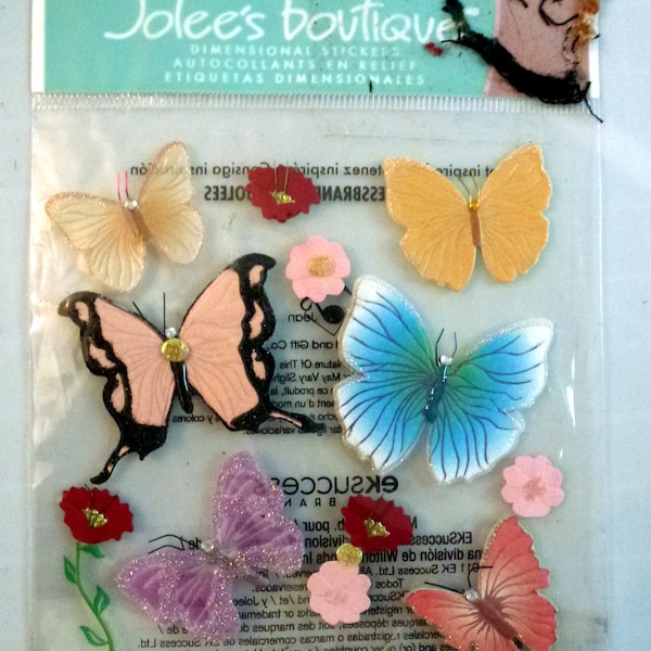 Jolee;s boutique papillon fleurs en strass autocollant scrapbooking cadeaux autocollants étiquettes (Xa17)