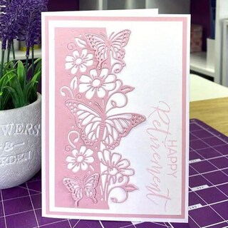 Fustella Metallica Per Scrapbooking - Motivo Cuore Con Farfalla E Fiori, 9x8,5 Cm, Acciaio