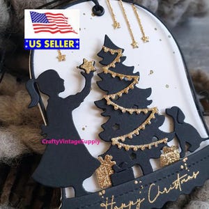 14pcs kids decorate tree family christmas metal cutting dies cut cutter die